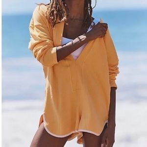 Free people movement take the plunge shortie romper in mango color